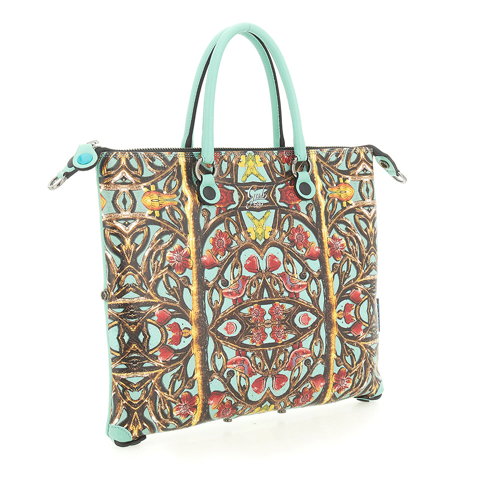 Borsa Donna a Mano con Tracolla GABS G3 PLUS Large in Pelle stampa Inferriata Liberty