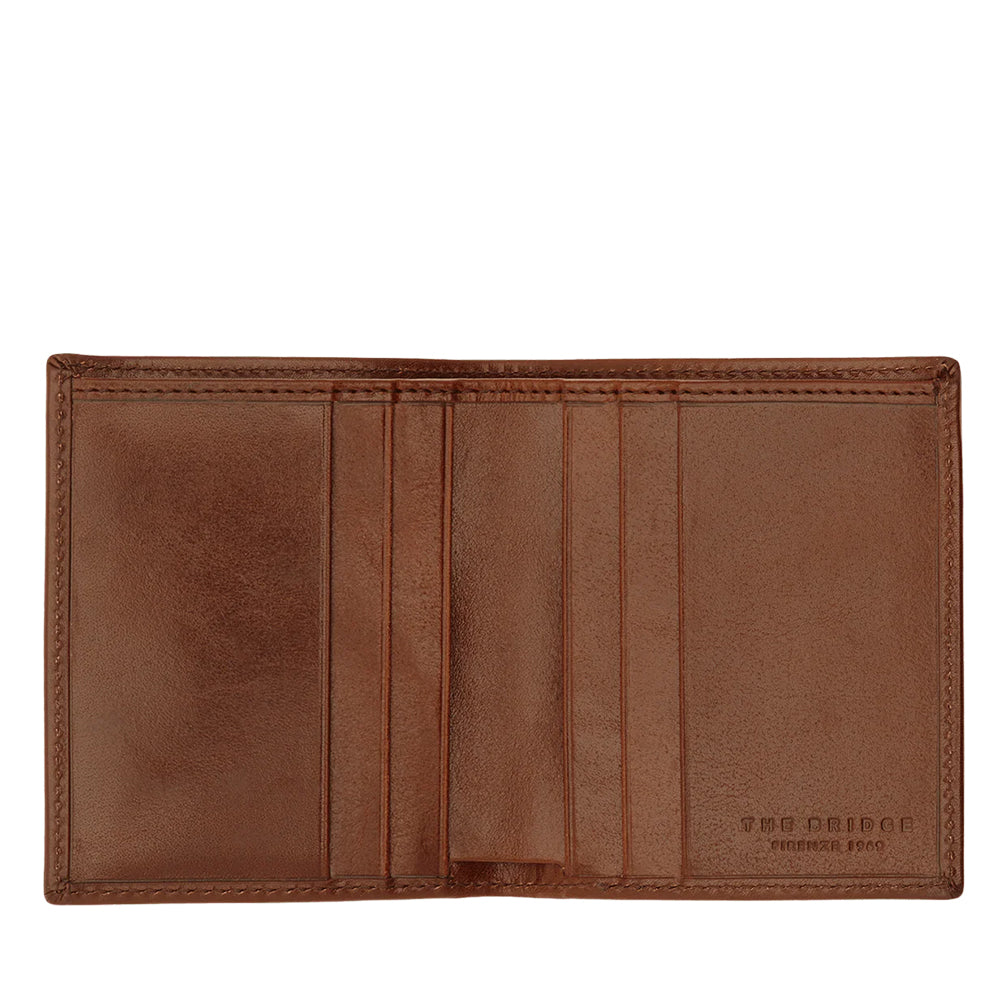 Portacarte e Banconote THE BRIDGE In Pelle Marrone linea Story Made in Italy