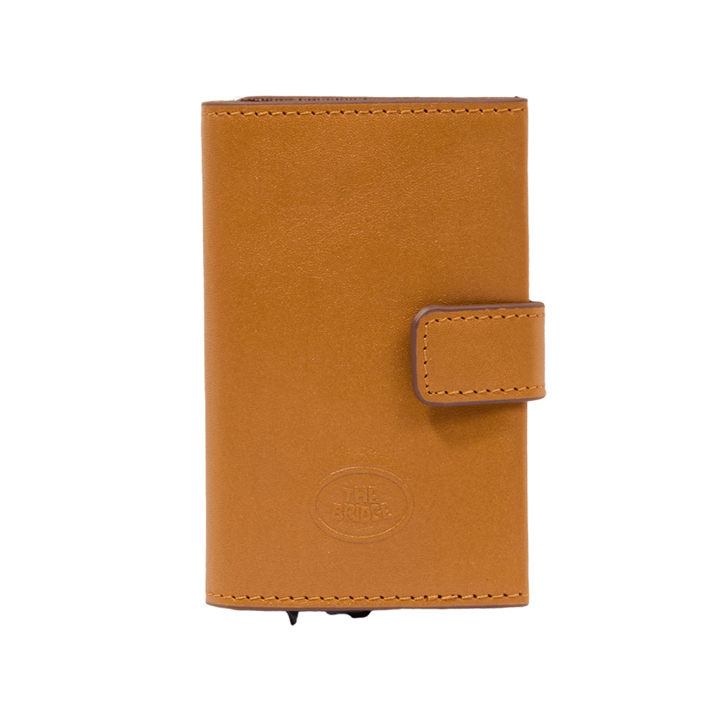 Porta Carte con Clip THE BRIDGE linea Story in Pelle Gialla con