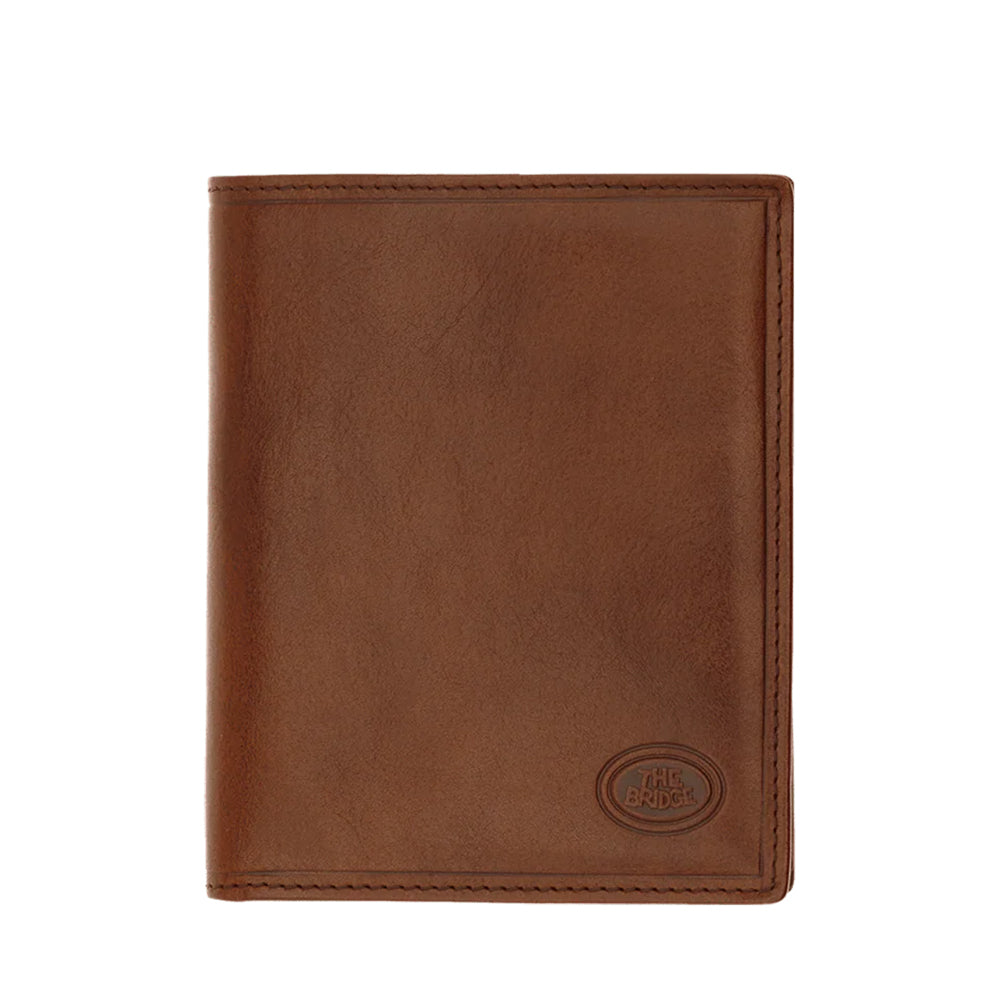Portafoglio Uomo Verticale con Pattina e Portamonete THE BRIDGE In Pelle Marrone linea Story 01440101