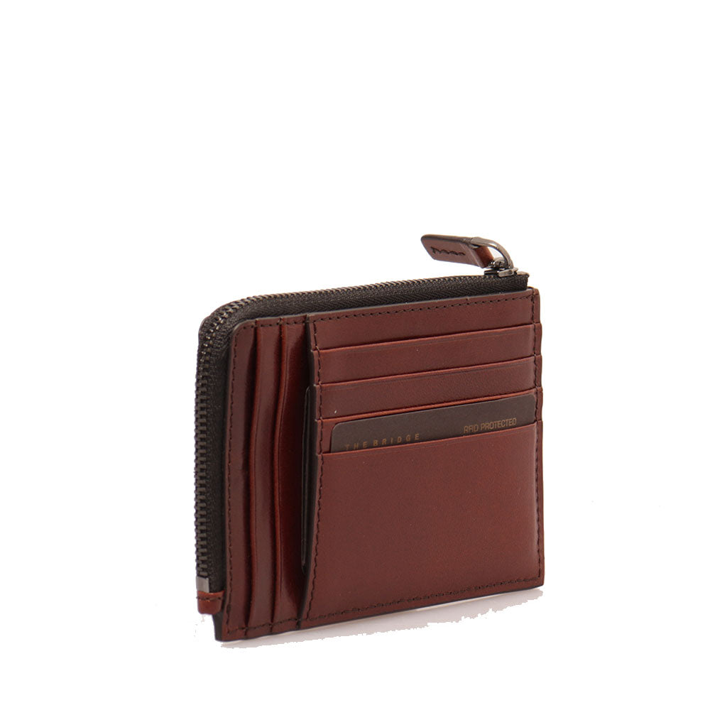 Portacarte Uomo THE BRIDGE linea Filippo in Pelle Marrone