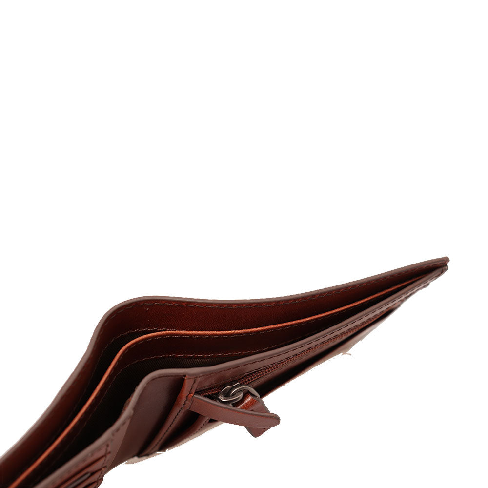 Portafoglio Uomo con Portamonete con Zip THE BRIDGE linea Filippo in Pelle Marrone