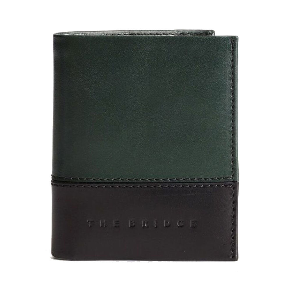Portafoglio Uomo Verticale Portacarte THE BRIDGE In Pelle Verde