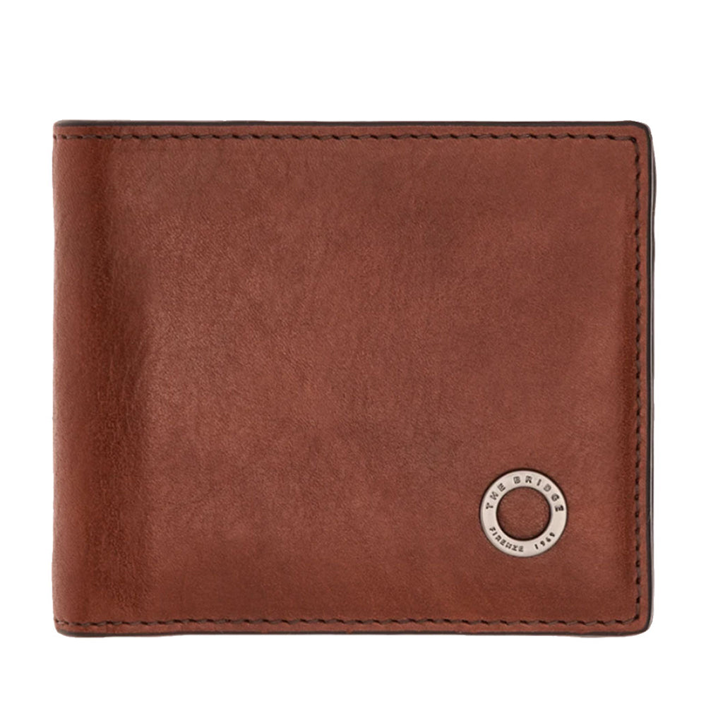 Portafoglio Uomo Piccolo con Portamonete THE BRIDGE In Pelle Marrone linea Biagio