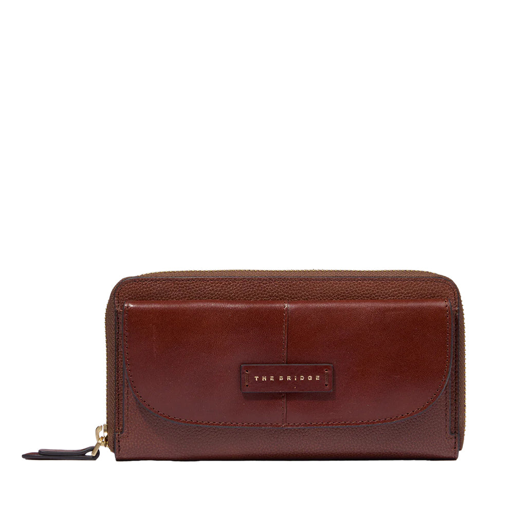 Portafoglio Donna Zip Around THE BRIDGE linea Elisabetta in Pelle Marrone