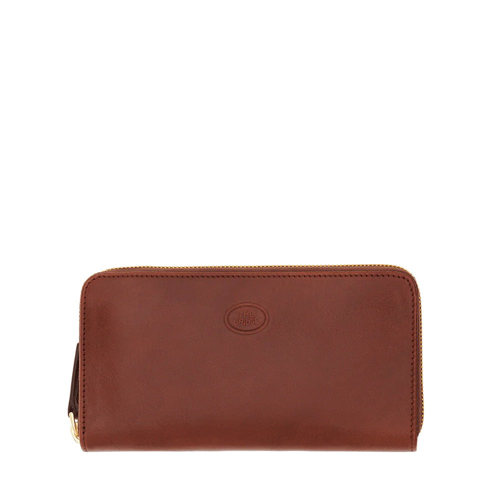 Portafoglio Donna Zip Around THE BRIDGE in Pelle Marrone linea Story