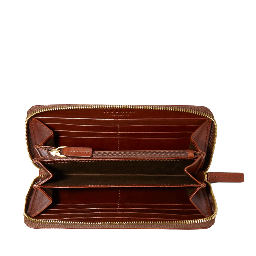 Portafoglio Donna Zip Around THE BRIDGE in Pelle Marrone linea Story