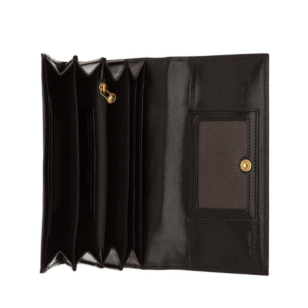 Portafoglio Donna Grande con Clip THE BRIDGE in Pelle Nera linea Story