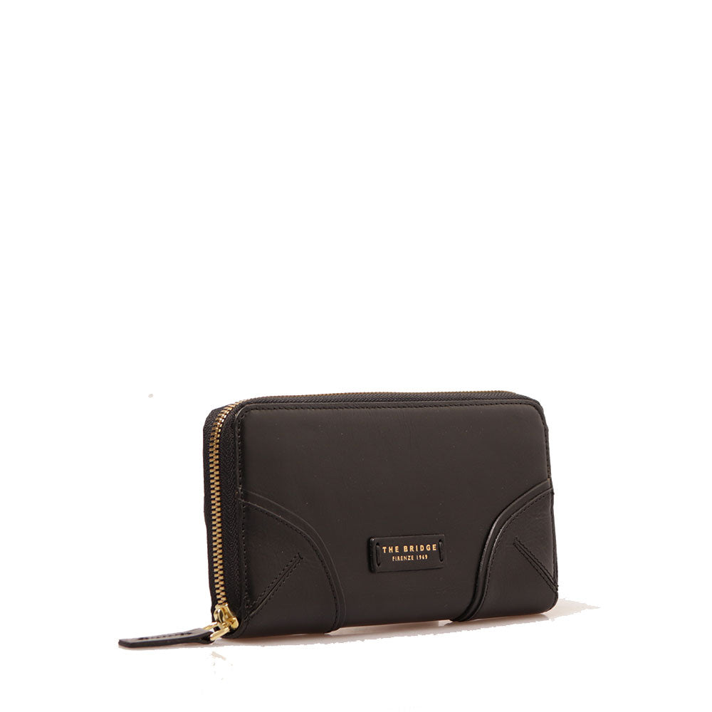Portafoglio Donna Zip Around THE BRIDGE linea Matilde in Pelle Nera