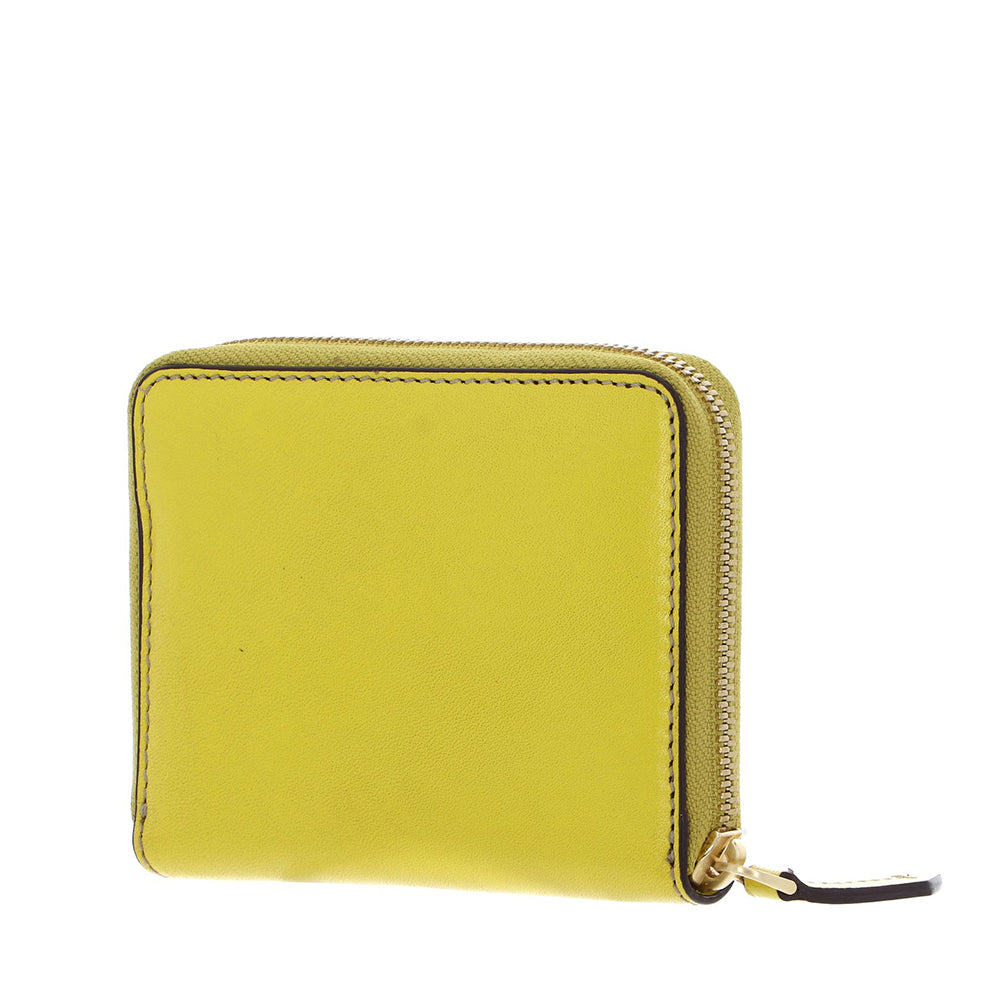 Portafoglio Donna Piccolo Zip Around THE BRIDGE linea Lucrezia in Pelle color Lime