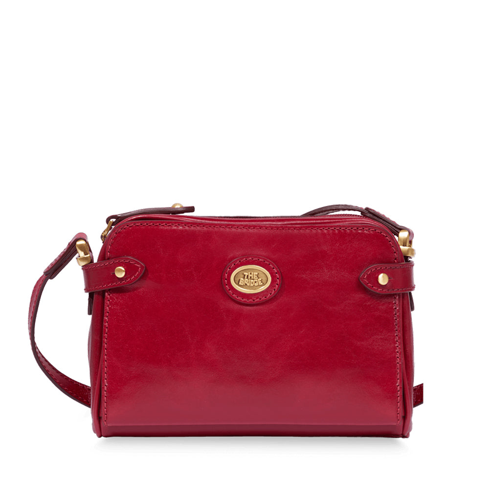 Borsa Donna Mini Bag a Tracolla THE BRIDGE in Pelle color Berry