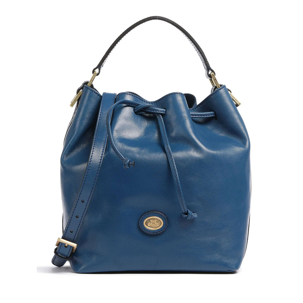 THE BRIDGE Story Line Bucket Bag für Damen aus jeansfarbenem Leder