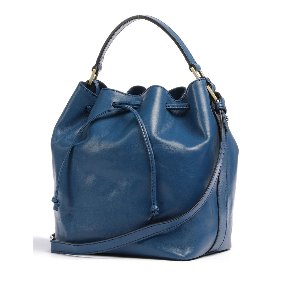 Borsa Donna a Secchiello THE BRIDGE linea Story in Pelle color Jeans