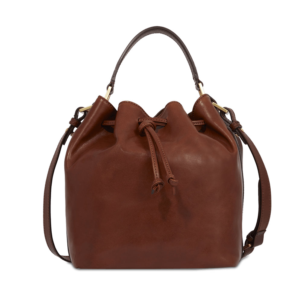 THE BRIDGE Damen-Beuteltasche aus braunem Leder der Story-Linie