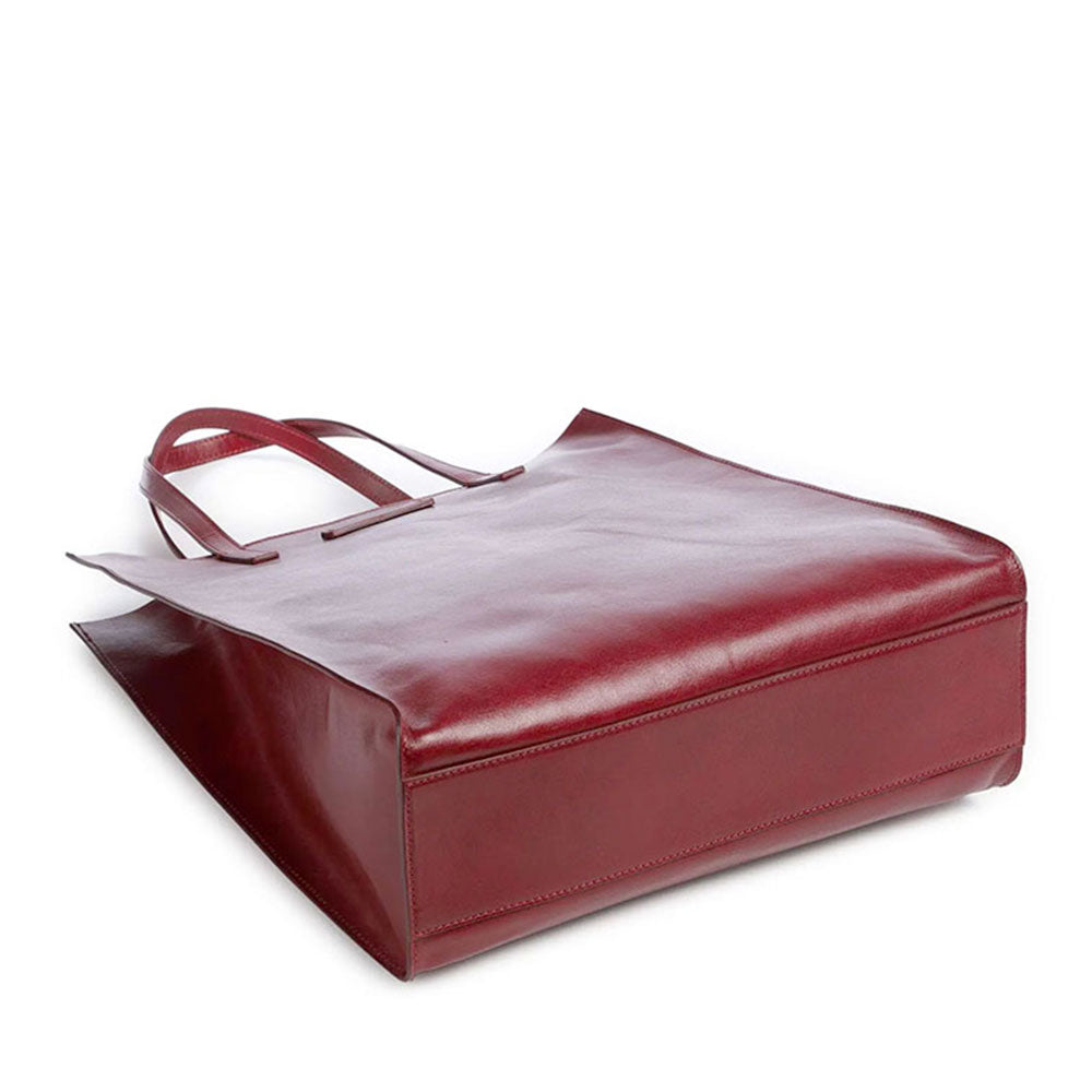 Shopping Bag Donna Verticale THE BRIDGE linea Mirra in Pelle Rosso Ribes
