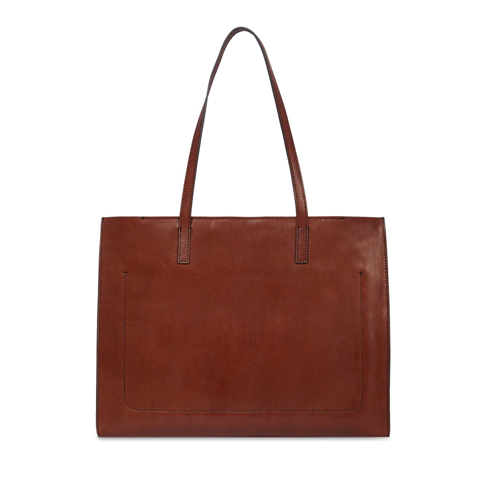 THE BRIDGE Damen-Shopper-Tasche Mirra Line aus braunem Leder