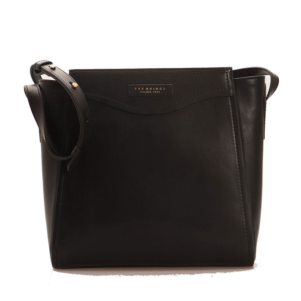 Borsa Donna Hobo a Spalla THE BRIDGE in Pelle Nera linea Angela