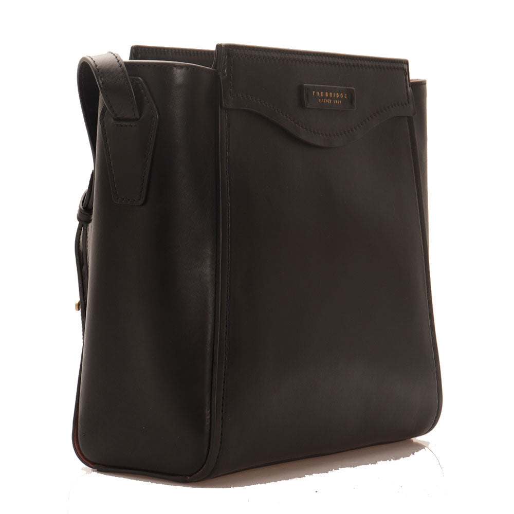 Borsa Donna Hobo a Spalla THE BRIDGE in Pelle Nera linea Angela