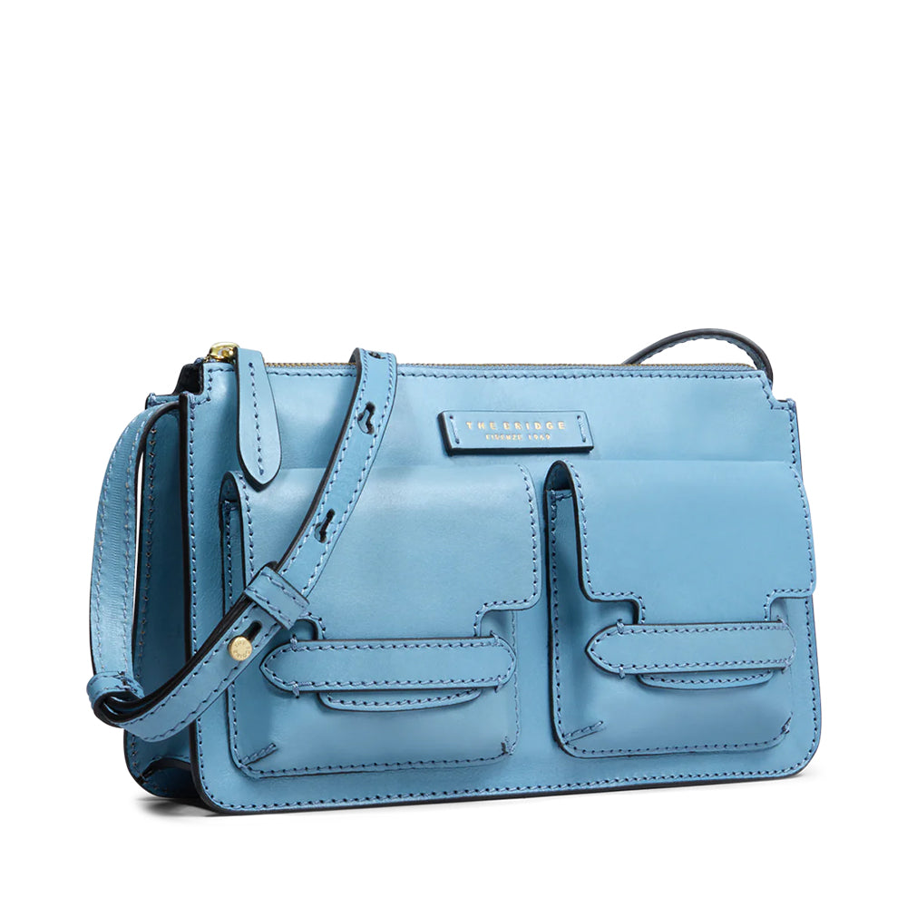 THE BRIDGE Damen Umhängetasche Lucrezia Line aus babyblauem Leder