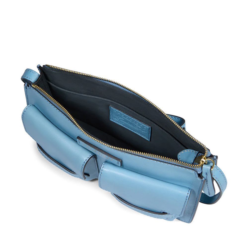 THE BRIDGE Damen Umhängetasche Lucrezia Line aus babyblauem Leder