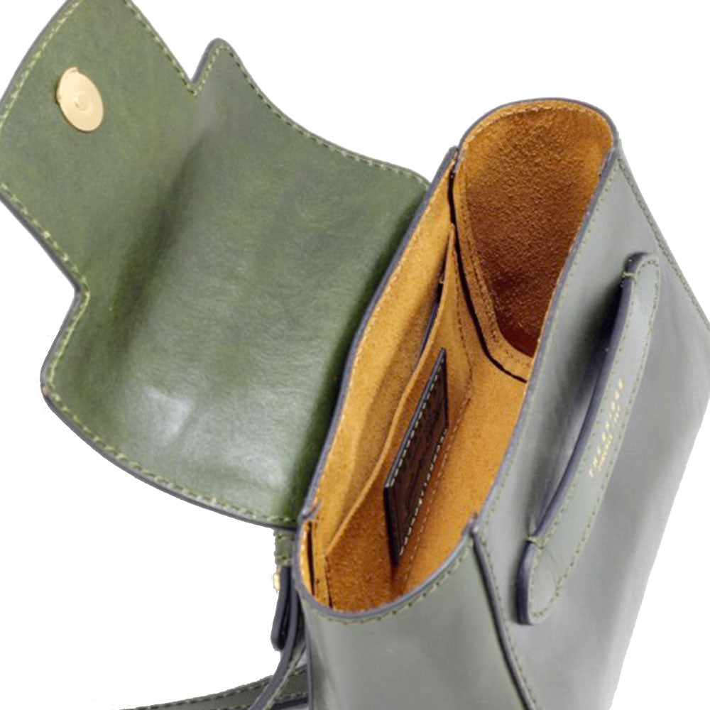 Borsa Donna a Mano con Tracolla THE BRIDGE linea Lucrezia in Pelle Verde Tirolo