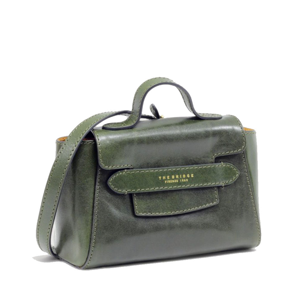 Borsa Donna a Mano con Tracolla THE BRIDGE linea Lucrezia in Pelle Verde Tirolo