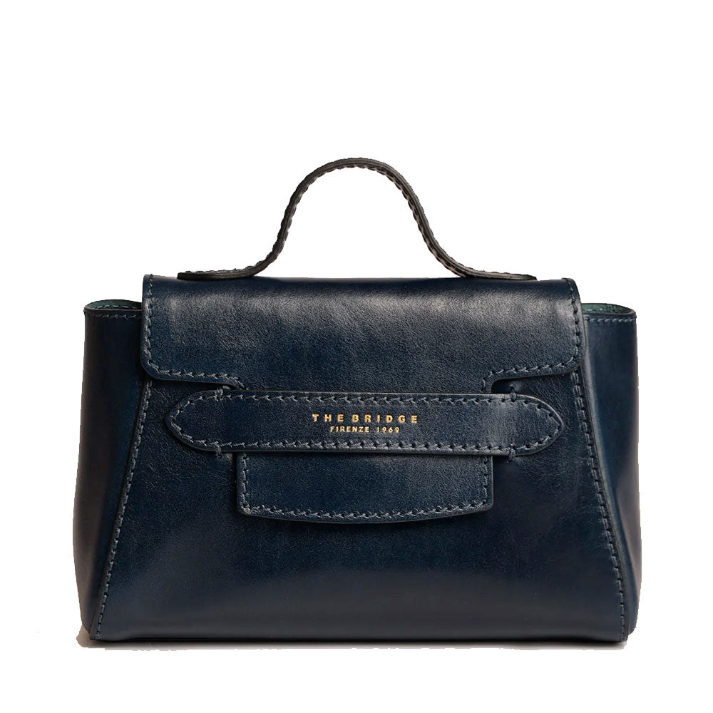 Borsa Donna a Mano con Tracolla THE BRIDGE linea Lucrezia in Pelle Blu Oltremare