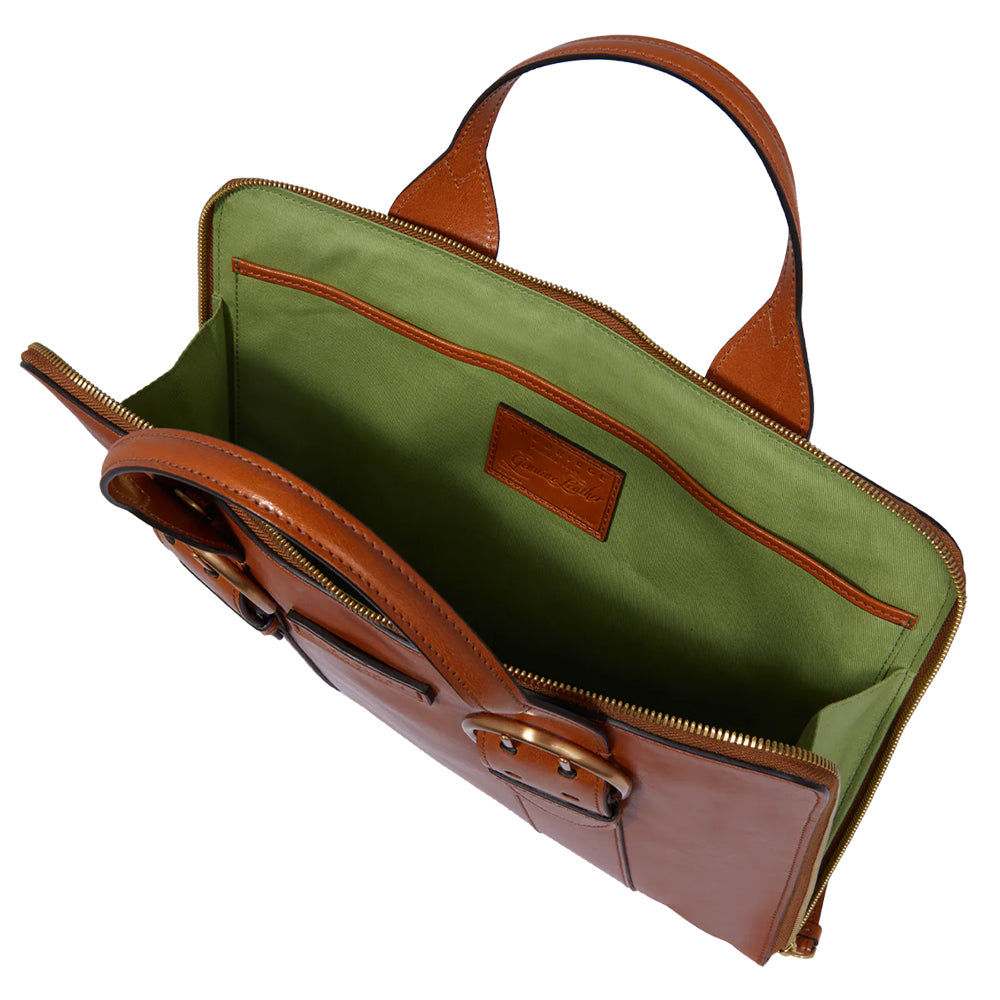 Borsa Porta Pc Donna THE BRIDGE linea Elena in Pelle color Cognac