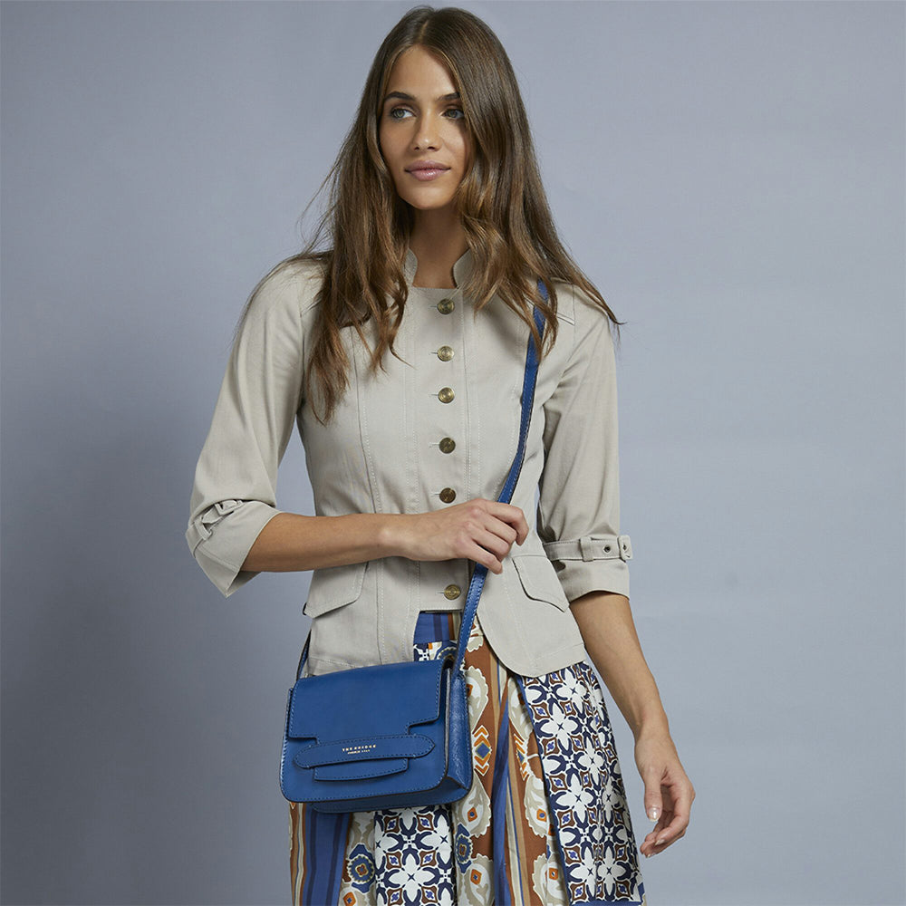 Borsa Donna a Tracolla Media THE BRIDGE in Pelle color Jeans linea Lucrezia