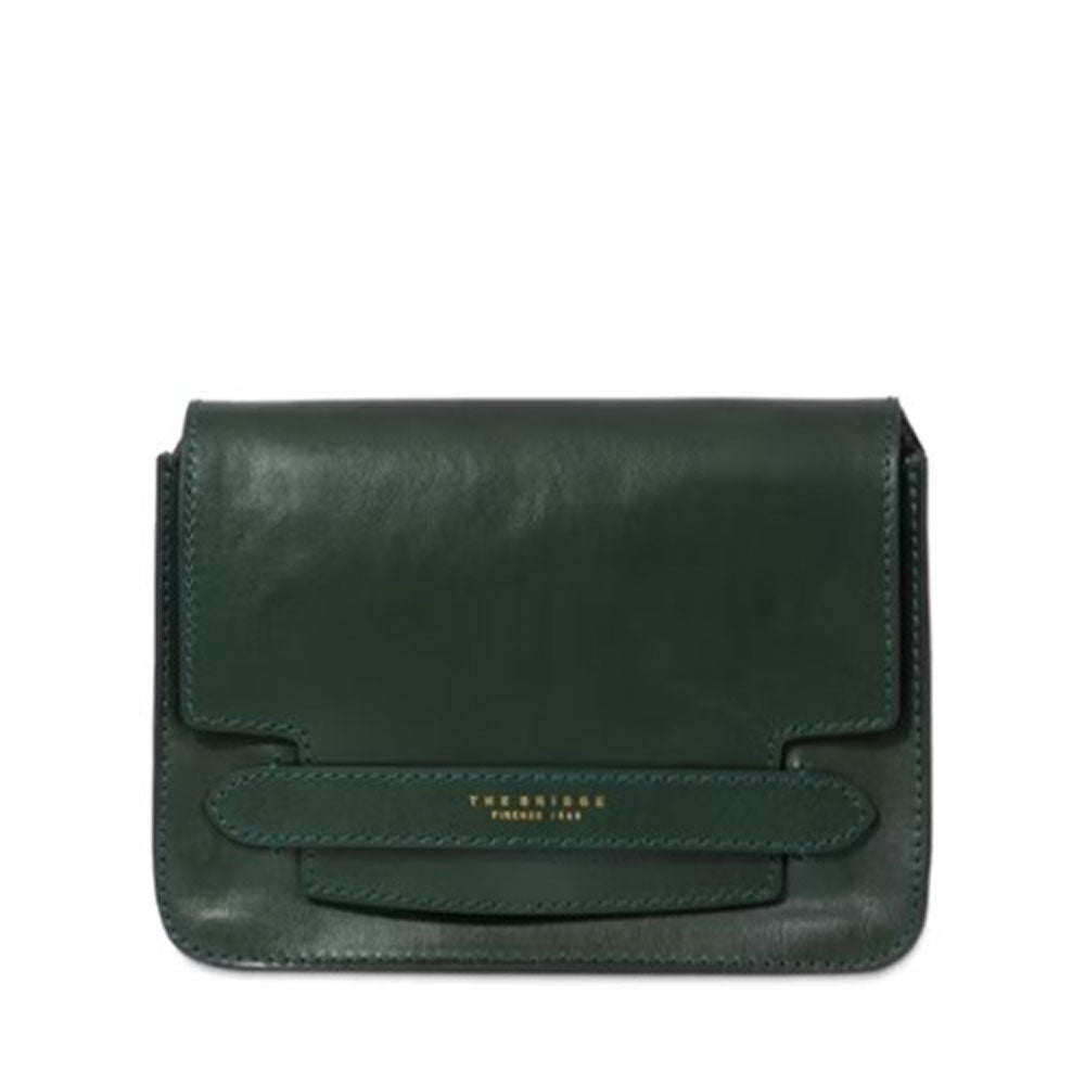 Borsa Donna a Tracolla Grande THE BRIDGE in Pelle Verde Scuro linea Lucrezia