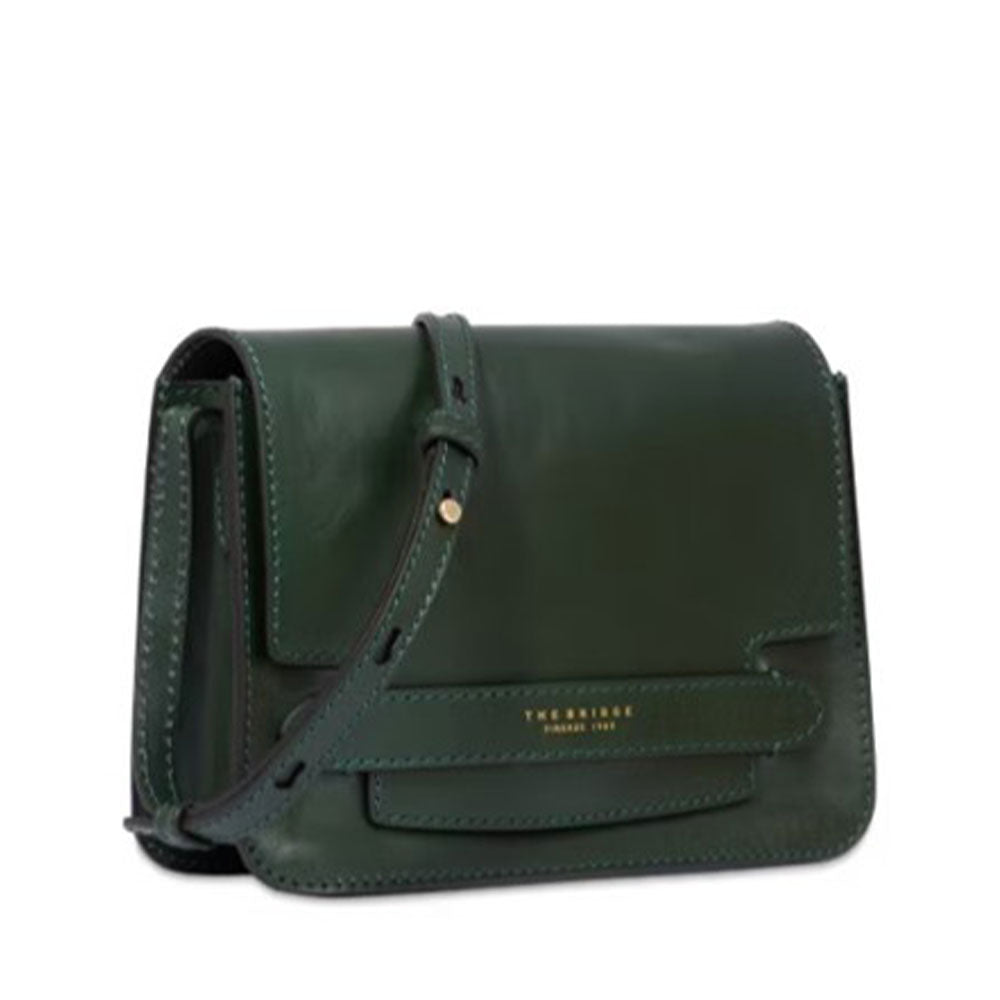 Borsa Donna a Tracolla Grande THE BRIDGE in Pelle Verde Scuro linea Lucrezia