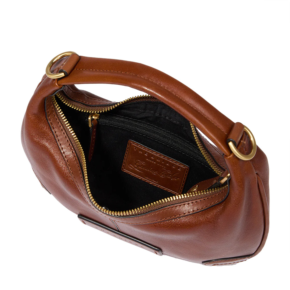 Hobo Bag Mini a Mano THE BRIDGE linea Flavia in Pelle Marrone