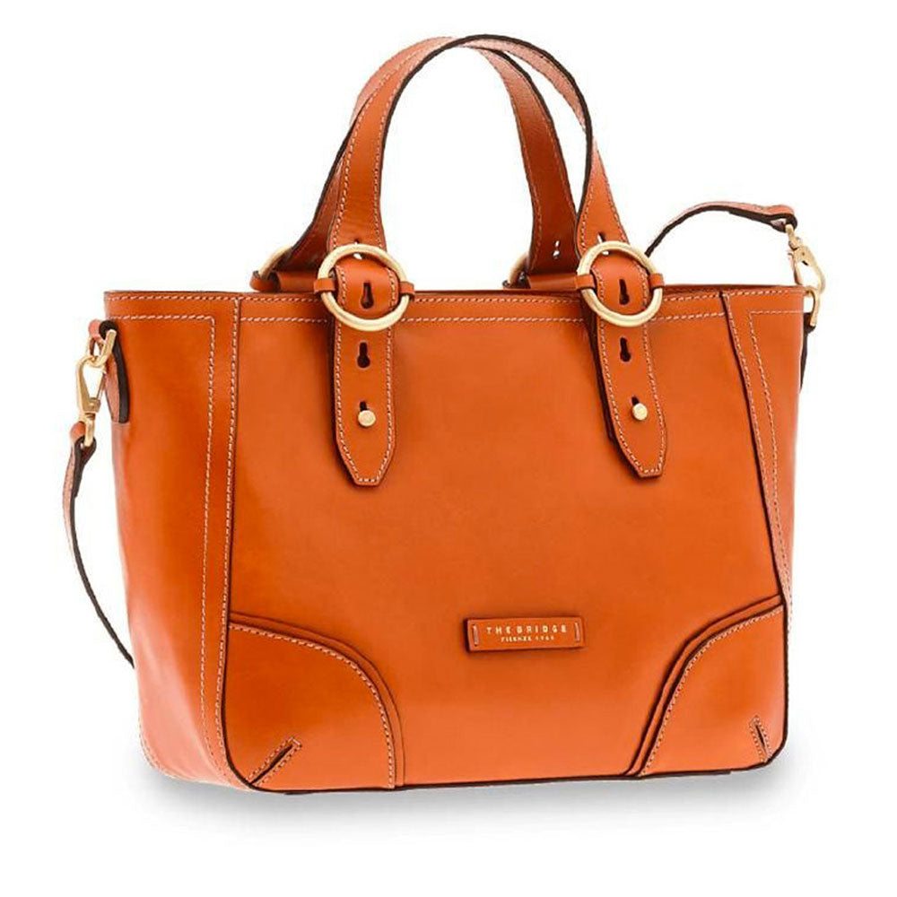 Borsa Donna a Mano con Tracolla THE BRIDGE in Pelle Arancione