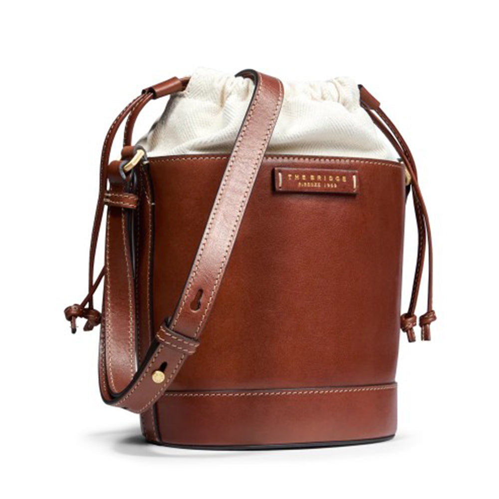 Borsa Donna a Secchiello THE BRIDGE linea Greta in Pelle Marrone