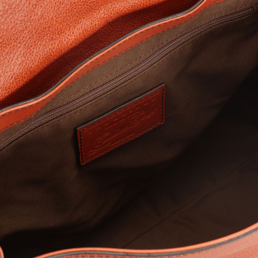 Borsa Donna a Spalla con Tracolla THE BRIDGE linea Bice in Pelle Arancio Ruggine