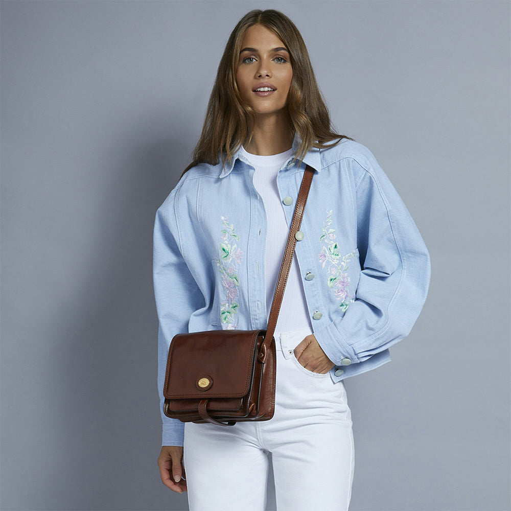 Borsa Donna con Pattina a Tracolla The Bridge in Pelle Marrone linea Story