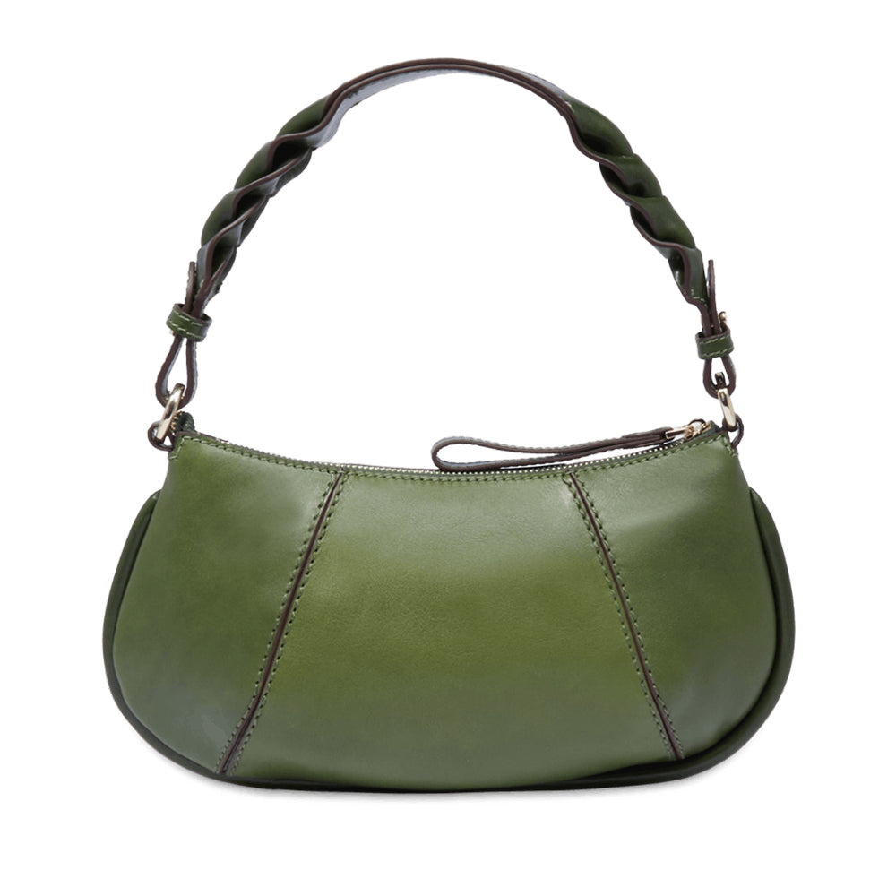 THE BRIDGE Schulter-Baguette-Tasche Brigida-Linie aus grünem Leder