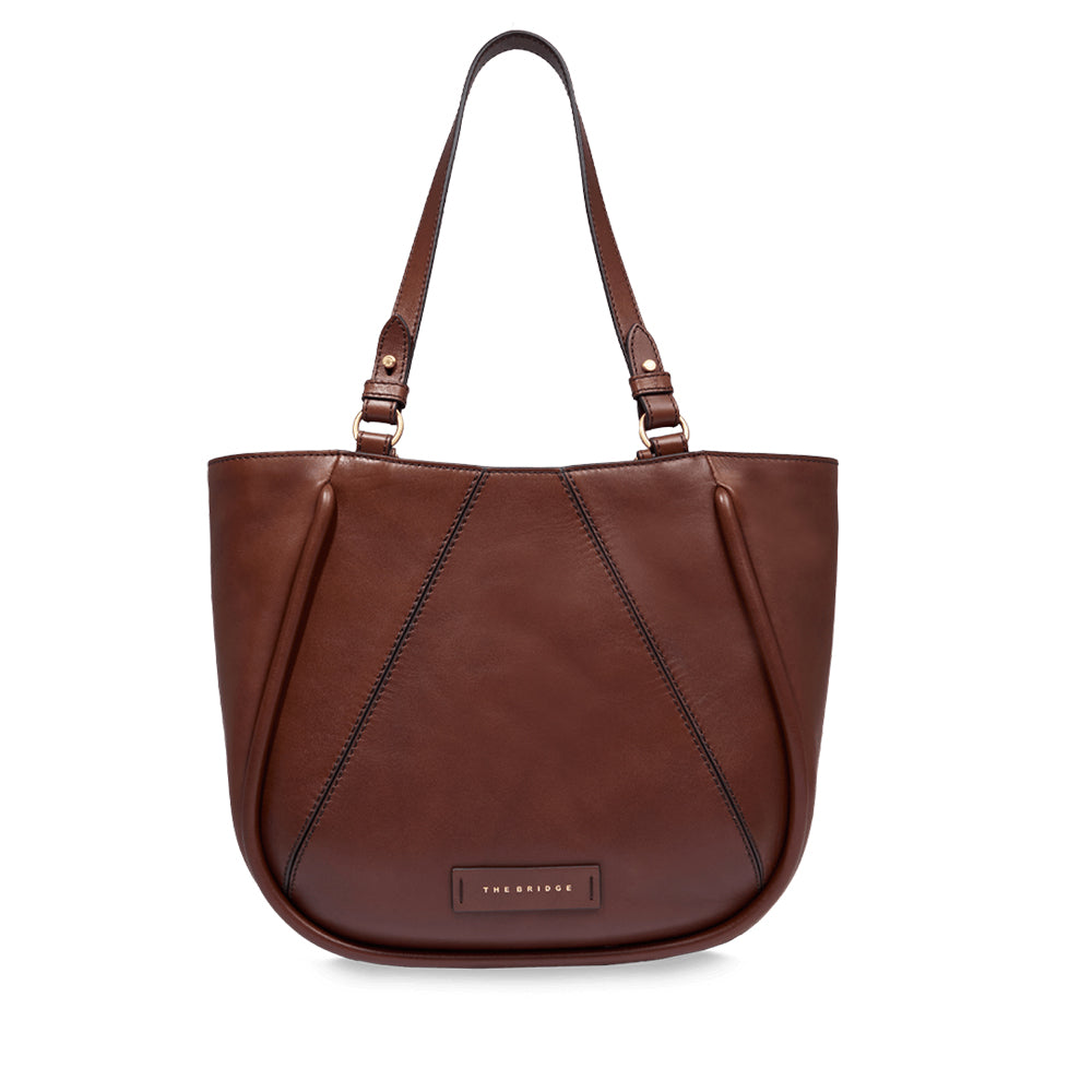 Shopping Bag Donna THE BRIDGE linea Brigida in Pelle Marrone