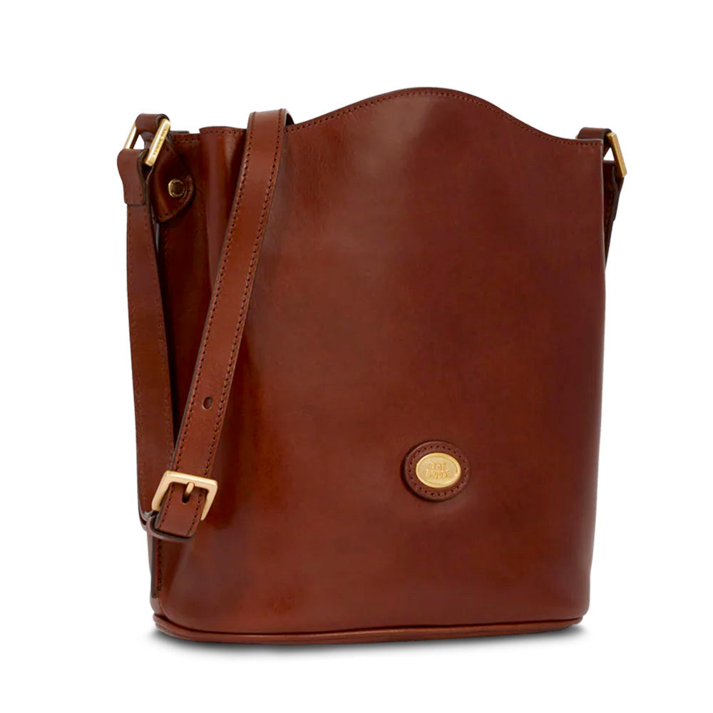 Borsa Donna a Tracolla a Secchiello THE BRIDGE in Pelle Marrone linea Story