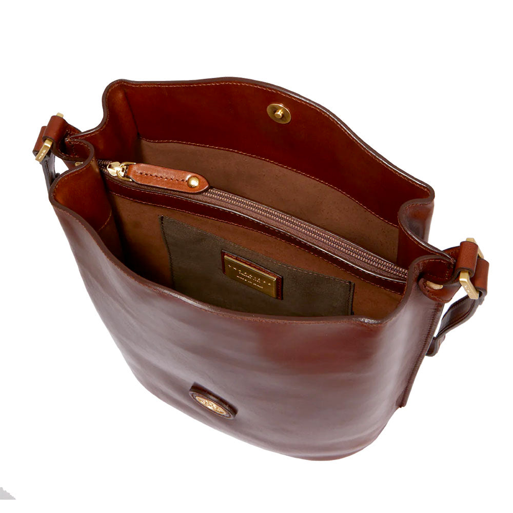 Borsa Donna a Tracolla a Secchiello THE BRIDGE in Pelle Marrone linea Story
