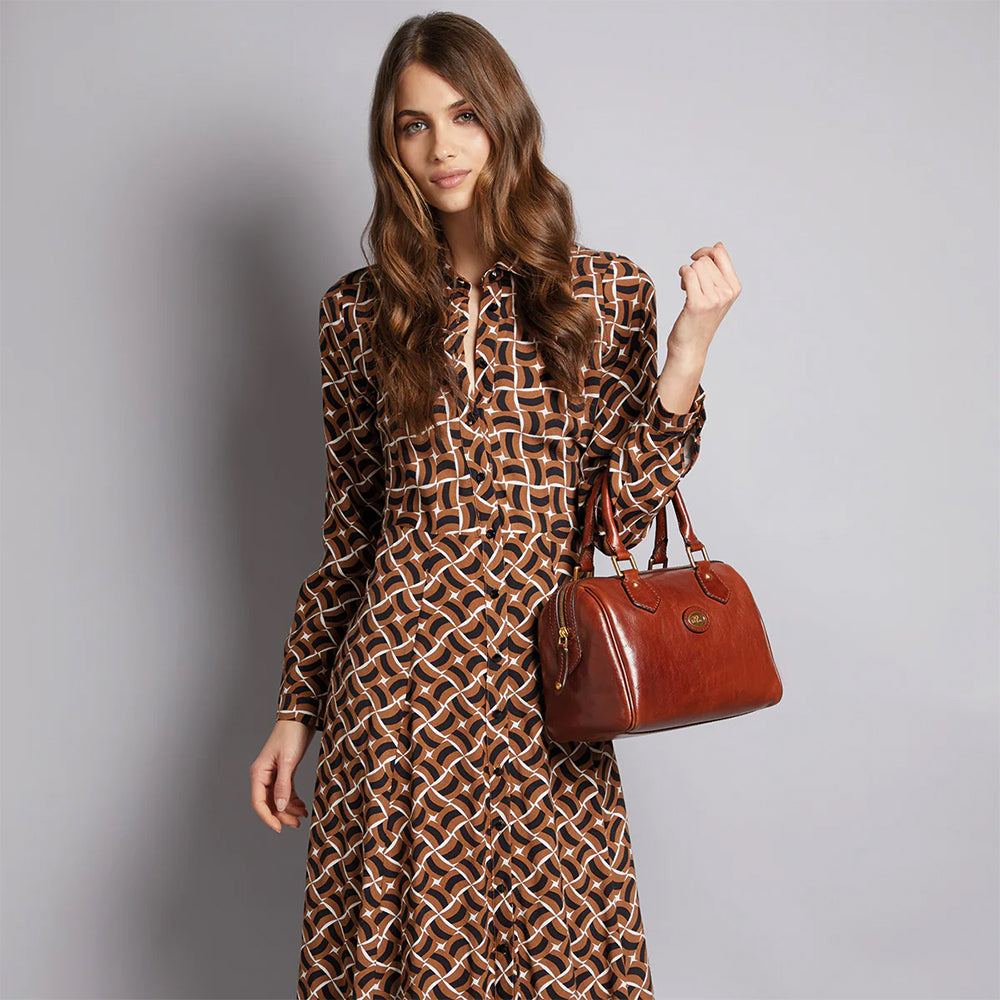 Borsa Donna a Bauletto a Mano THE BRIDGE in Pelle Marrone linea Story