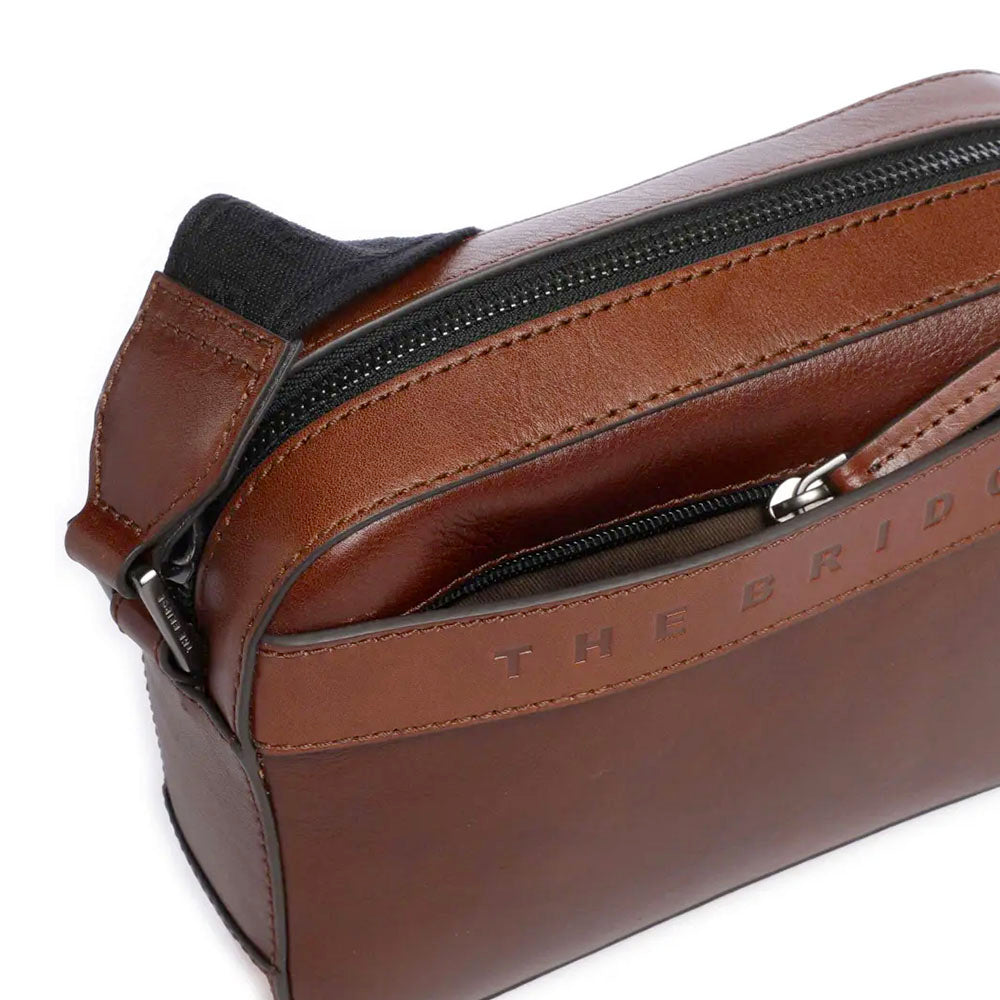 Borsello Uomo Orizzontale THE BRIDGE linea Giacomo in Pelle Marrone