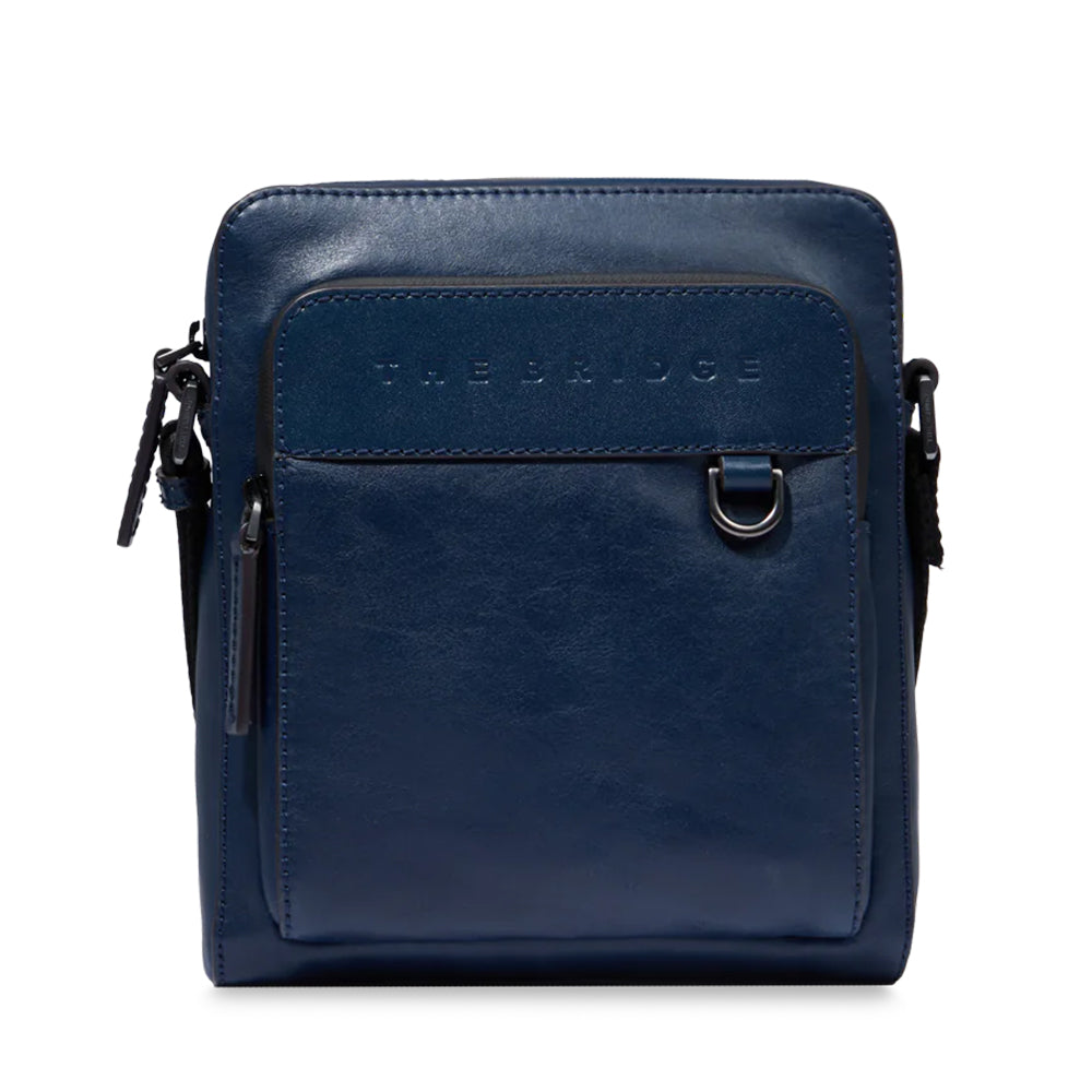 Borsello Uomo Grande THE BRIDGE linea Damiano in Pelle Blu