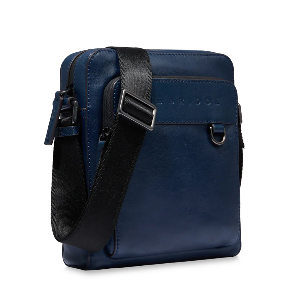 Borsello Uomo Grande THE BRIDGE linea Damiano in Pelle Blu