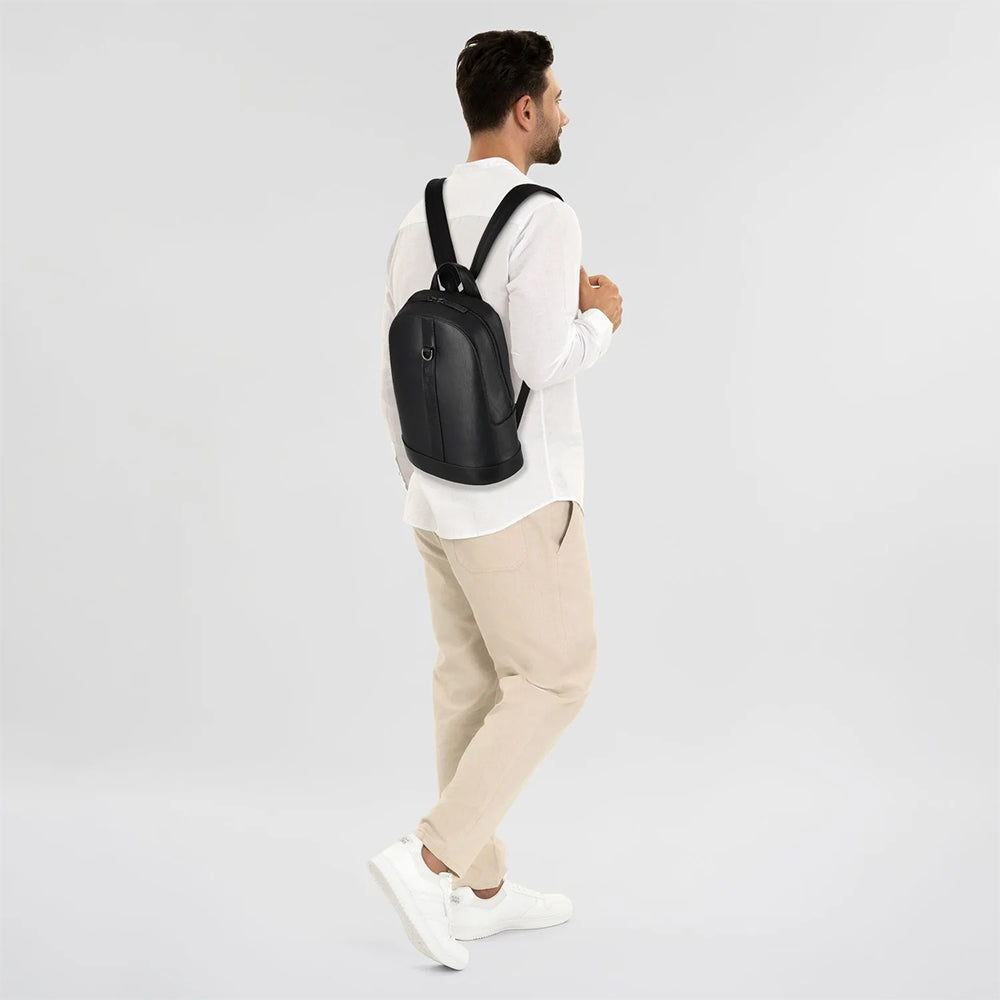 THE BRIDGE Herrenrucksack Giacomo Line aus schwarzem Leder