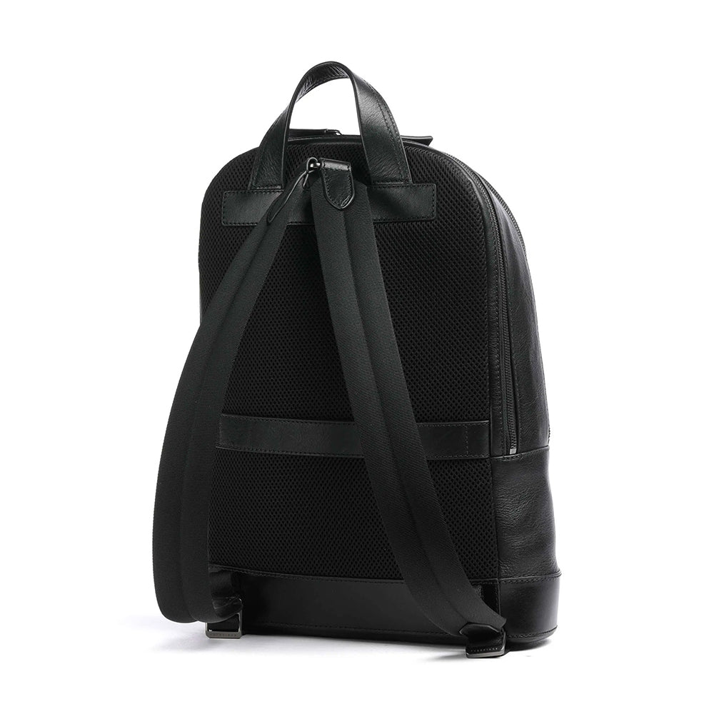 THE BRIDGE Giacomo Line Doppelfach-Herrenrucksack aus schwarzem Leder