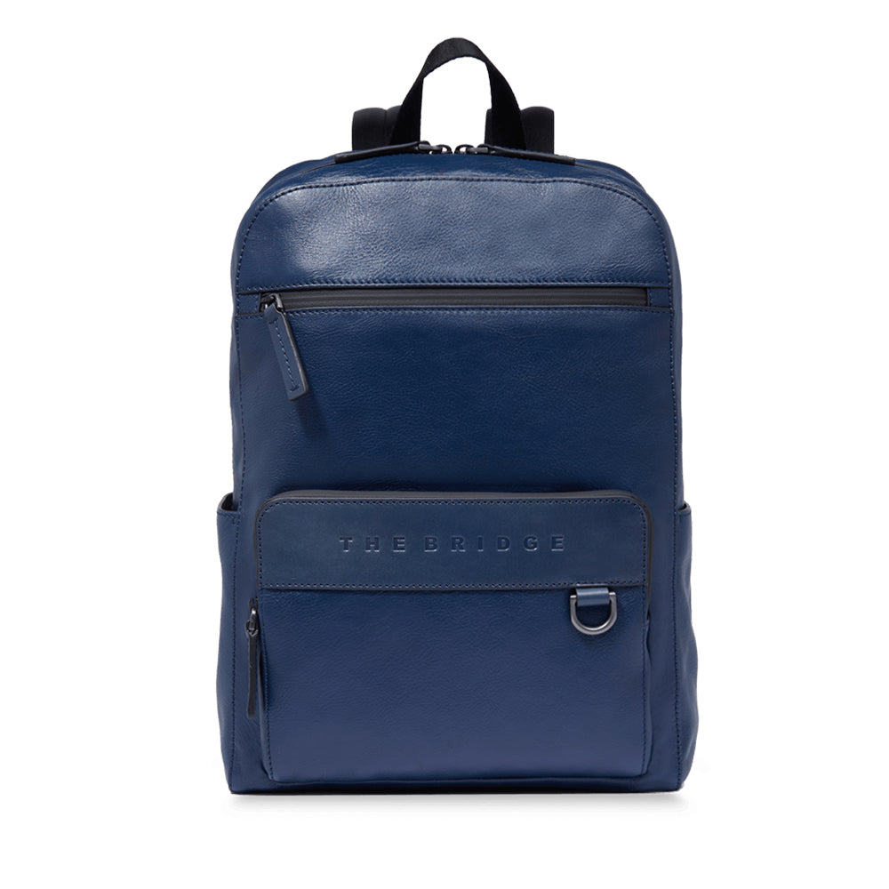 THE BRIDGE Herrenrucksack Damiano-Linie aus blauem Leder