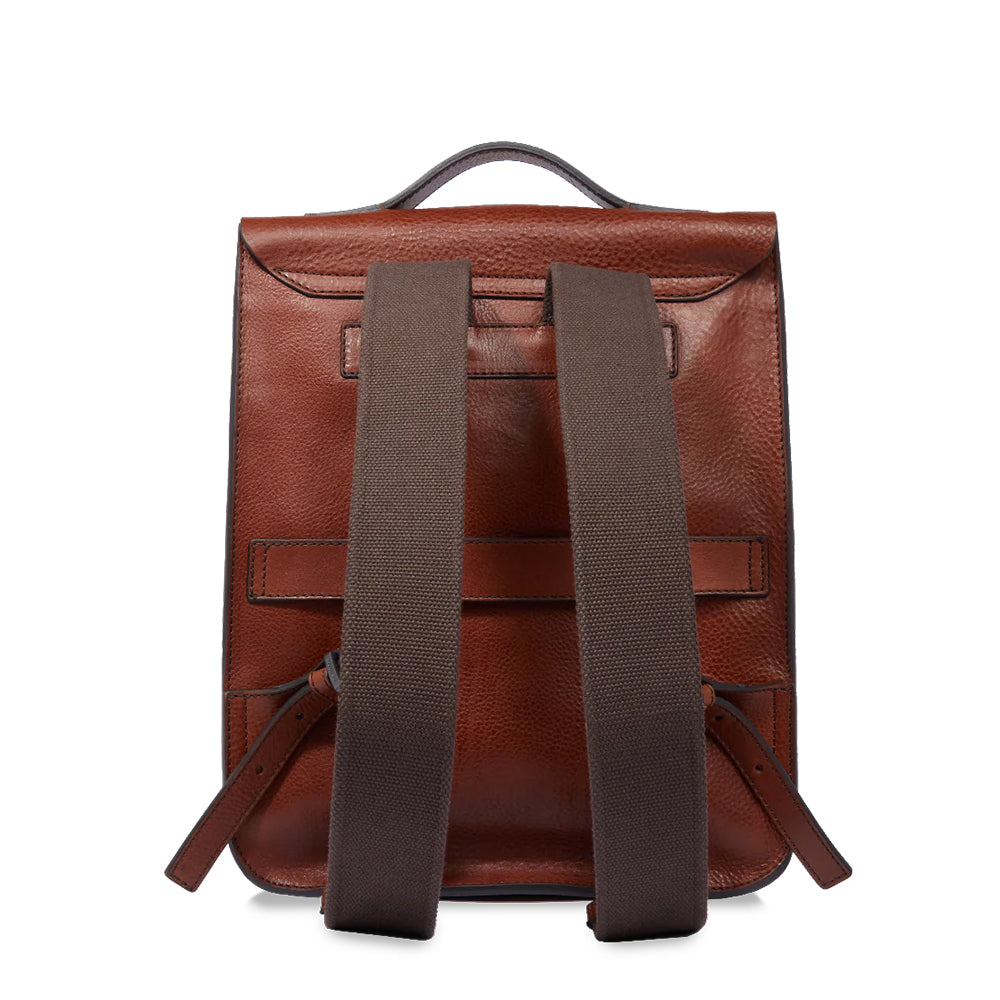 Herrenrucksack mit Klappe THE BRIDGE Ettore-Linie aus braunem Leder