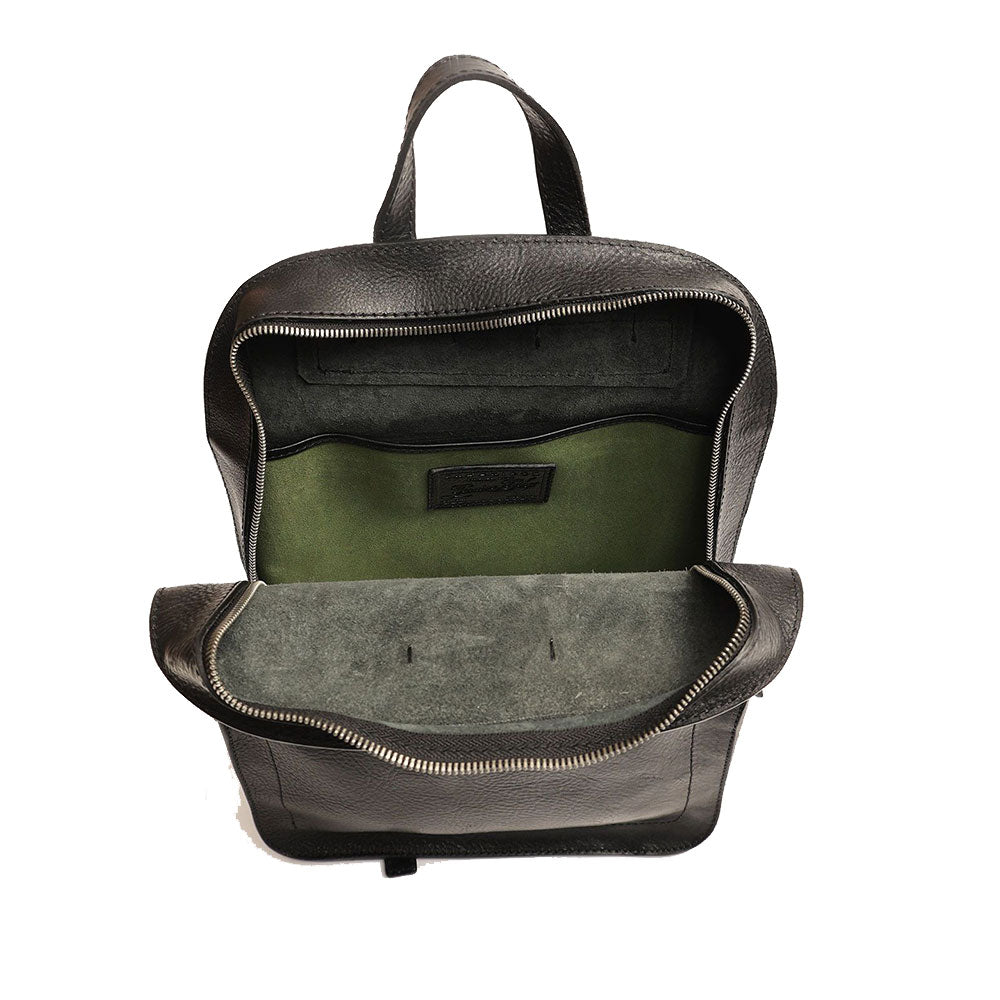 THE BRIDGE Mittelgroßer Herrenrucksack der Ettore-Linie aus schwarzem Leder
