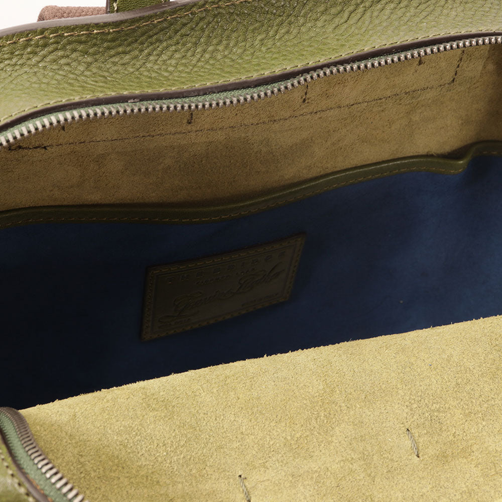 THE BRIDGE Mittelgroßer Herrenrucksack der Ettore-Linie aus zypressengrünem Leder